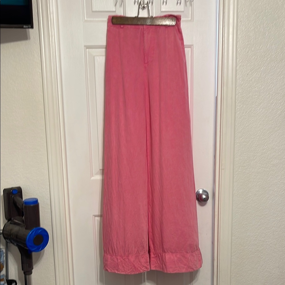 Pink thin Wide-Leg trousers Pants